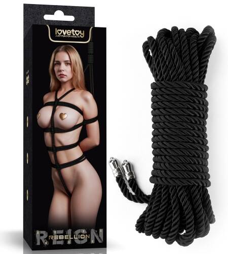 Lovetoy Rebellion Reign Silky Bondage Rope - Black