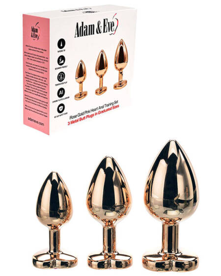Adam & Eve ROSE GOLD HEART GEM ANAL TRAINING SET