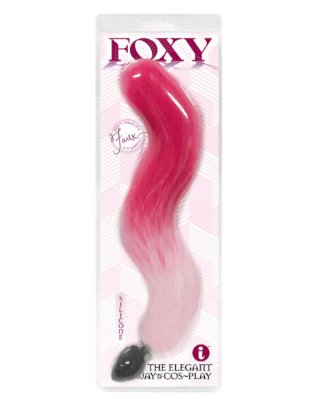 Foxy Fox Tail Silicone Butt Plug - Pink