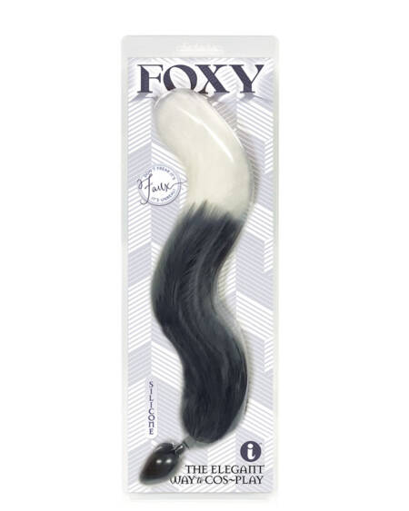 Foxy Fox Tail Silicone Butt Plug - Grey