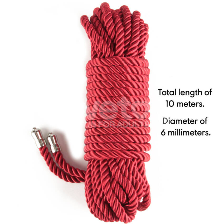 Lovetoy Rebellion Reign Silky Bondage Rope - Red - Image 9