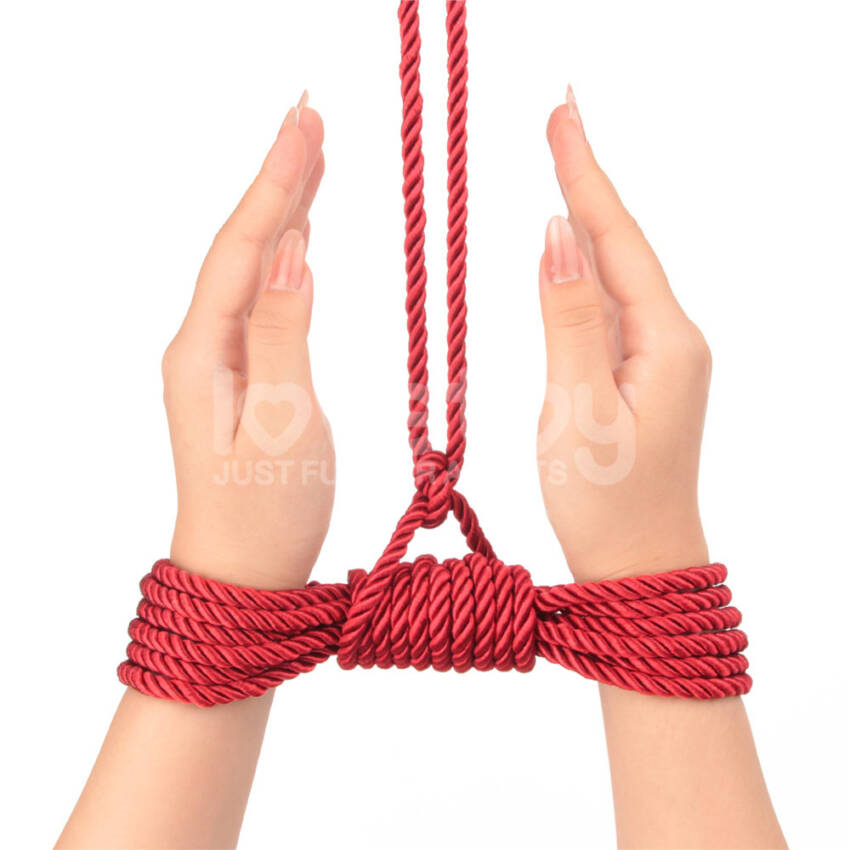 Lovetoy Rebellion Reign Silky Bondage Rope - Red - Image 7