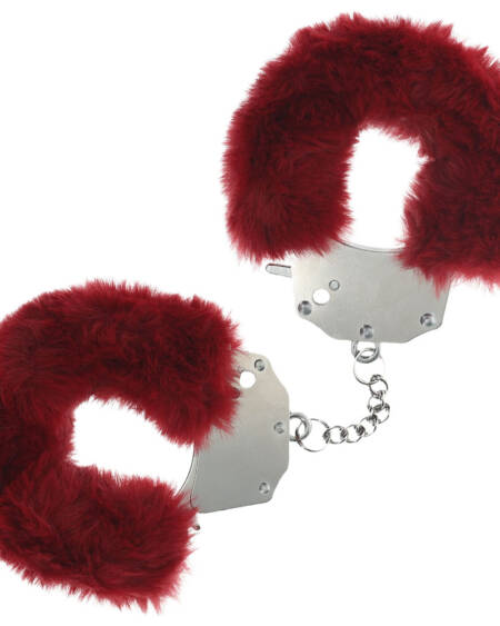 OUCH! Heavy-Duty Fluffy Cuffs - Burgundy