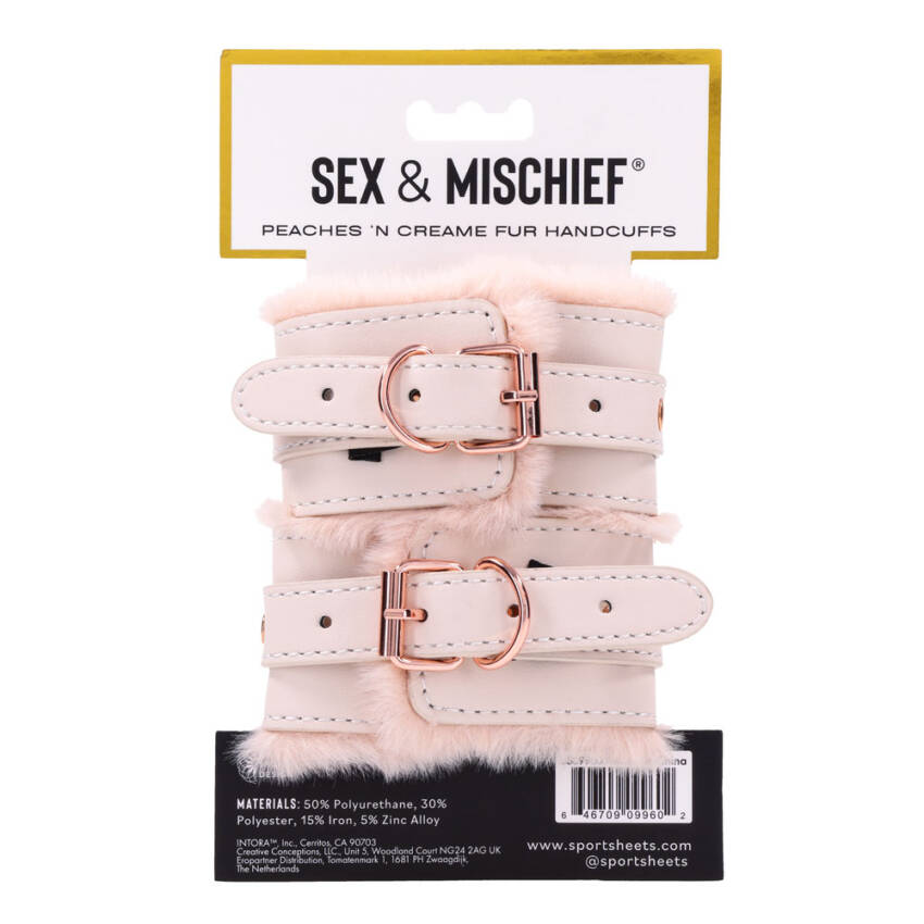 Sex & Mischief Peaches n CreaMe Fur Handcuffs - Image 7