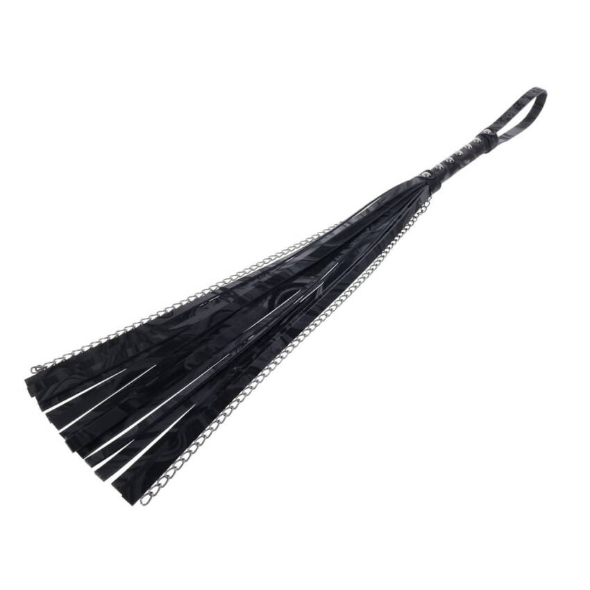 SPORTSHEETS Velvet Noir Chain Flogger - Image 4