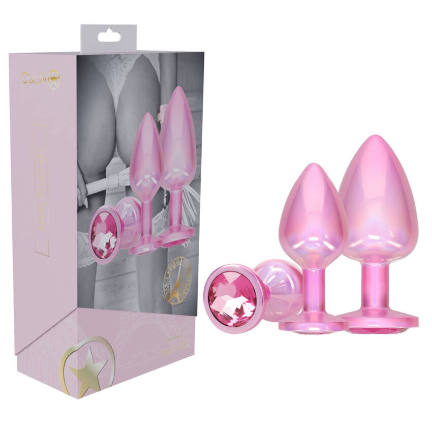 OUCH! Paris Collection - Metal Anal Plug Set - Pink