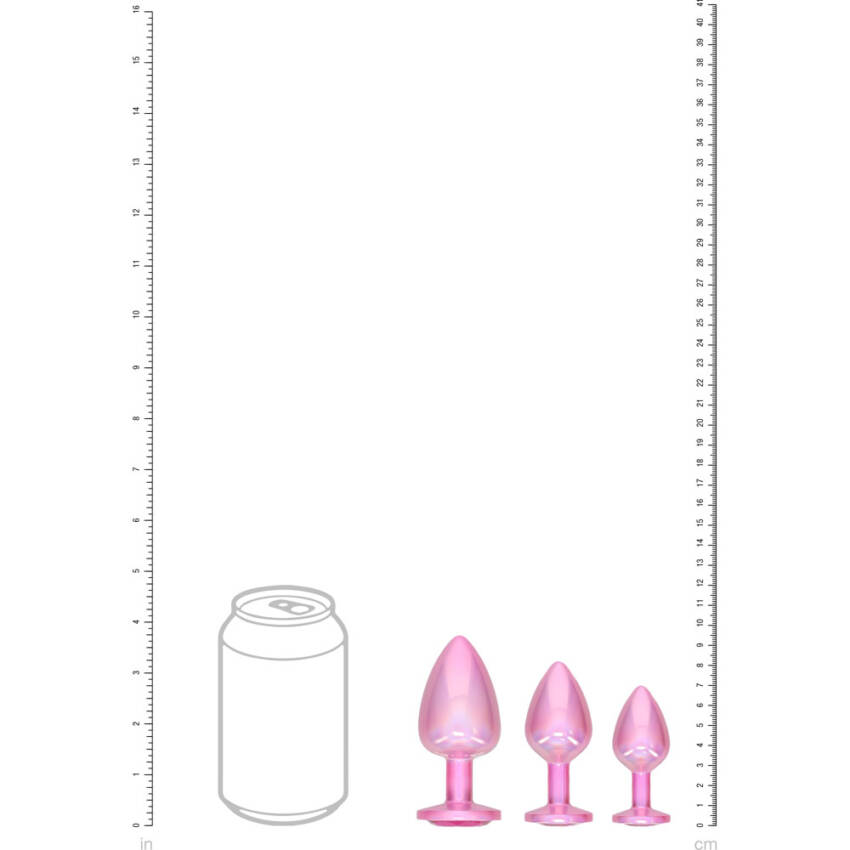 OUCH! Paris Collection - Metal Anal Plug Set - Pink - Image 2