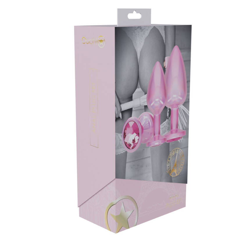 OUCH! Paris Collection - Metal Anal Plug Set - Pink - Image 7