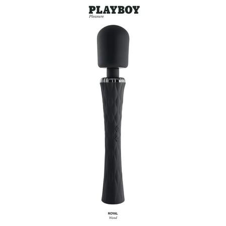 Playboy Royal Rechargeable Silicone Wand Vibrator Black