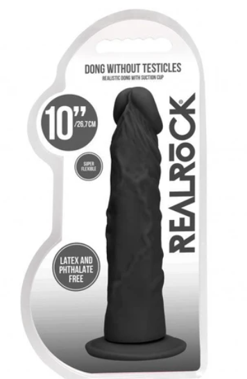 Shots America Realrock Skin 10 in. Dildo Black