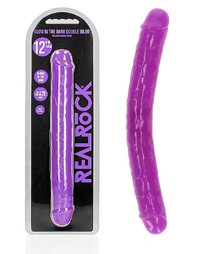 Realcock 30cm Double Dong Glow - Purple