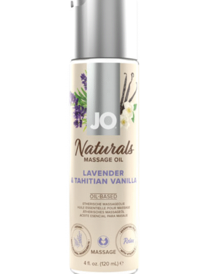 JO Naturals Massage Oil 4 Oz / 120 ml Lavender & Tahitian Vanilla
