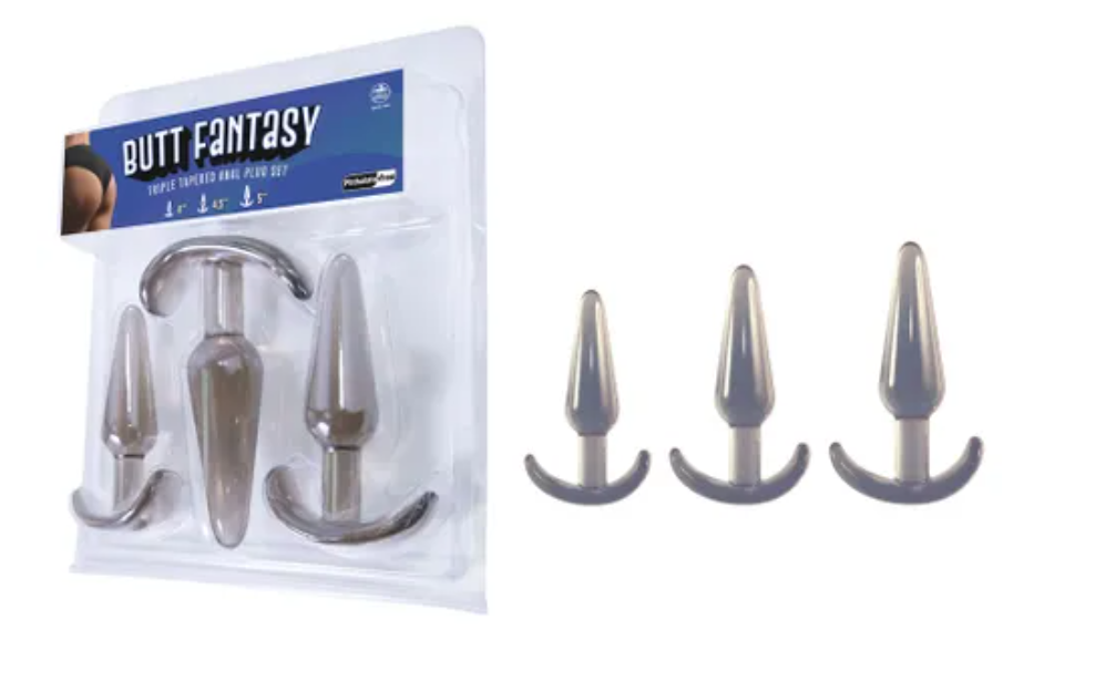 Butt Fantasy Triple Tapered Anal Plug Set - Black