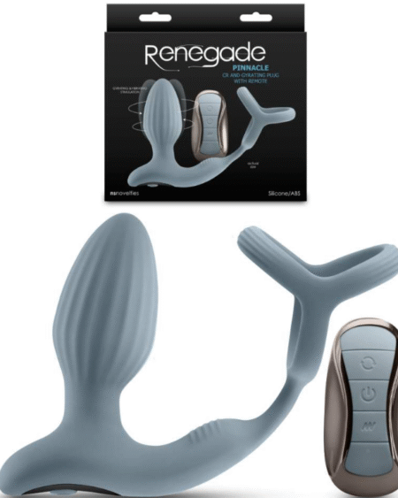 Renegade Pinnacle - Grey Rechargeable Silicone Prostate Anal Sex Toy with Remote Control Gray (1)