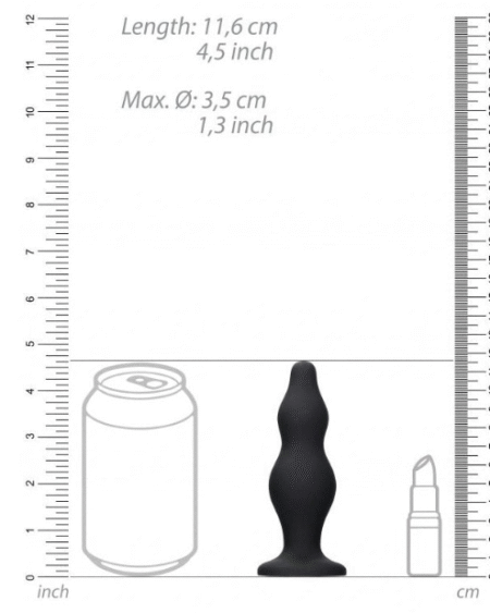 Ouch Silicone Bubble Butt Anal Plug Black