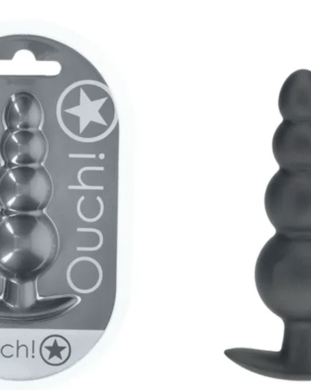 OUCH! Beaded Anal Plug - Gun Metal