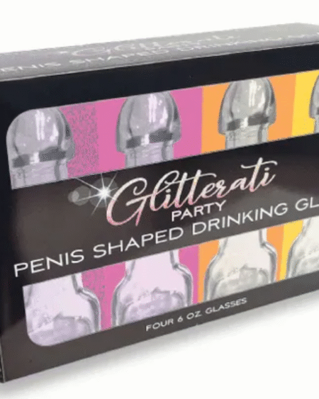 Glitterati Penis Drinking Glass 4pk