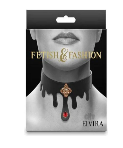 Fetish Fashion Elvira Collar Blk/gld