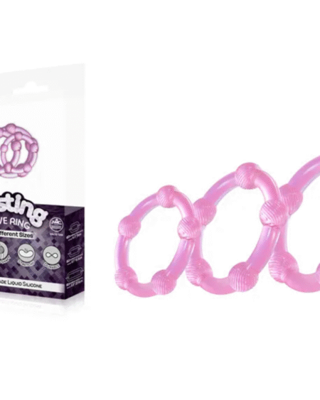 Lasting Love Cock Ring 3 Piece Set - Pink