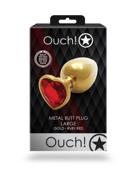 Heart Gem Butt Plug - Large Ruby Red