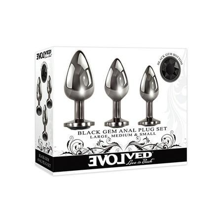 Evolved Black Gem Anal Plug 3-Piece Set