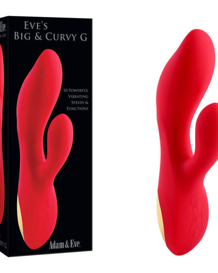 Adam & Eve Eve S Big & Curvy G Rechargeable Vibrating Silicone Dual Stimulator Red