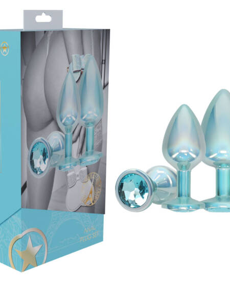 OUCH! PARIS Metal Anal Plug Set - Blue