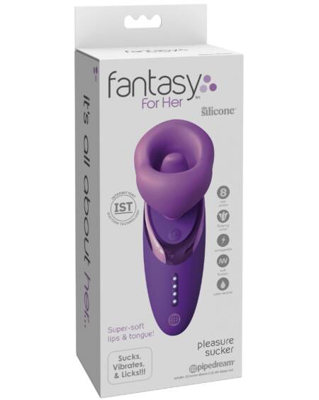 Fantasy for Her Pleasure Sucker Vibrator, Purple, 17.8 cm