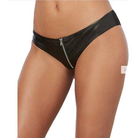Dreamgirl Faux Leather Zippered Panty