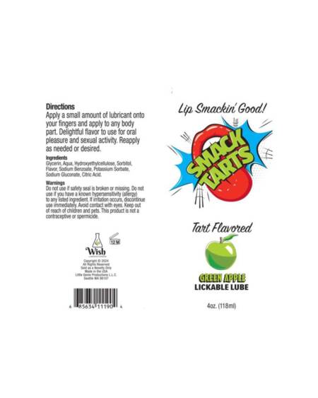 Smack Tarts Oral Gel Flavored Water Based Personal Lubricant, Green Apple 4 oz