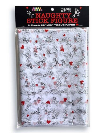 Naughty Stick Figure Tissue Paper – 6 Sheets of Cheeky Gift Wrap Fun Wrap It Naughty, Gift It Funny