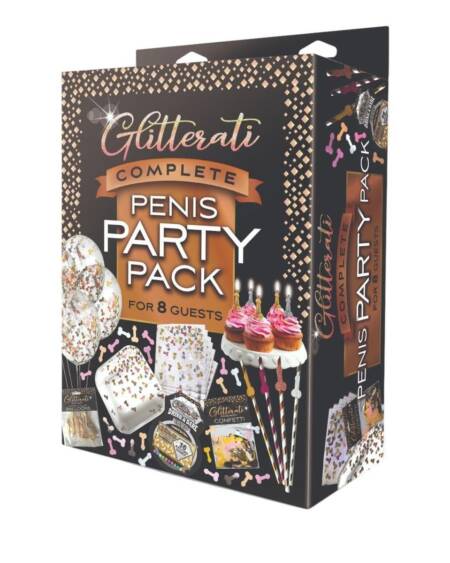 Glitterati Penis Party Pack Complete Bachelorette Party Decor Set