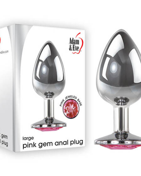 Adam & Eve Gem Medium Anal Plug, Metal Butt Plug for Women & Men, Includes Velvet Bag,3.75 "