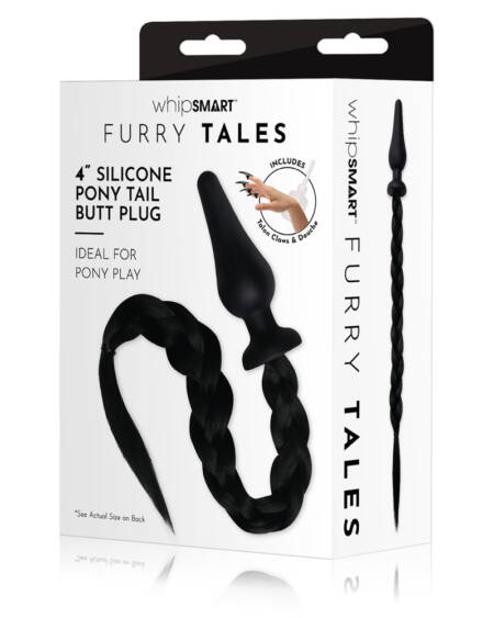 WhipSmart Furry Tales 4'' Black Pony Tail