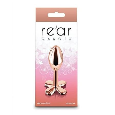 Rear Assets Chrome-Plated Aluminum Clover Anal Plug  Rose Gold