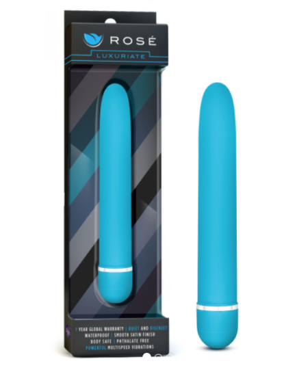 Rose Luxuriate Blue Vibrator - Powerful Multi-Speed - Basic 7 Inch Sex Toy for Women - Includes 1 Year Warranty