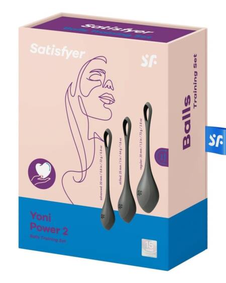 Satisfyer Yoni Power Balls 2 Black 3 Pc Set