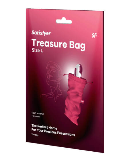 Satisfyer Treasure Bag Size L Pink | Drawstring Storage Bag for Adult Sex Toy