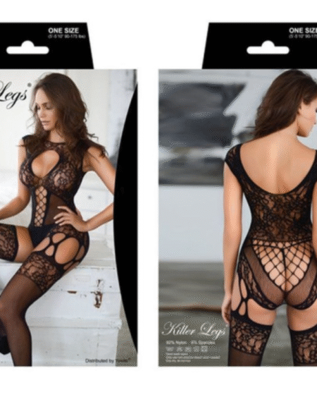 Delicate Lace Fishnet Bodystocking Black