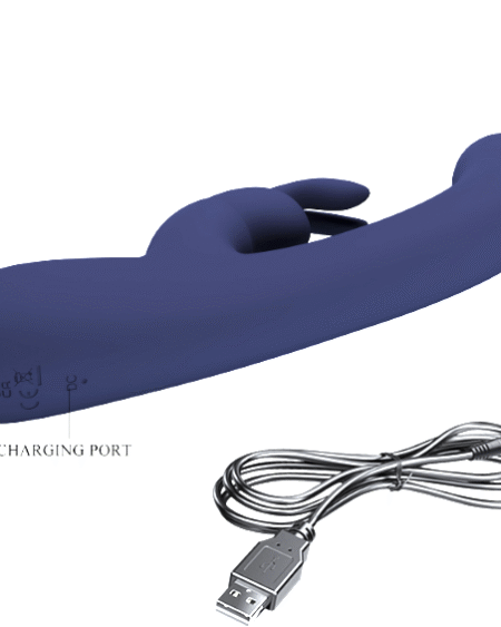 'Lamar' Blue Silicone vibrator, digital LED display, 10 functions of vibration, USB rechargeable