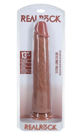 Real Rock Realistic Straight Dildo 13 Inch – Tan