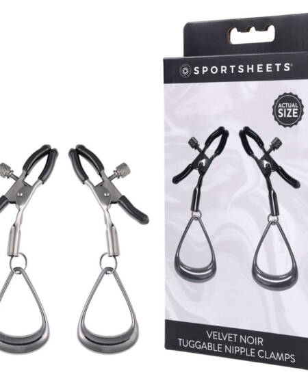 SPORTSHEETS Velvet Noir Tuggable Nipple Clamps