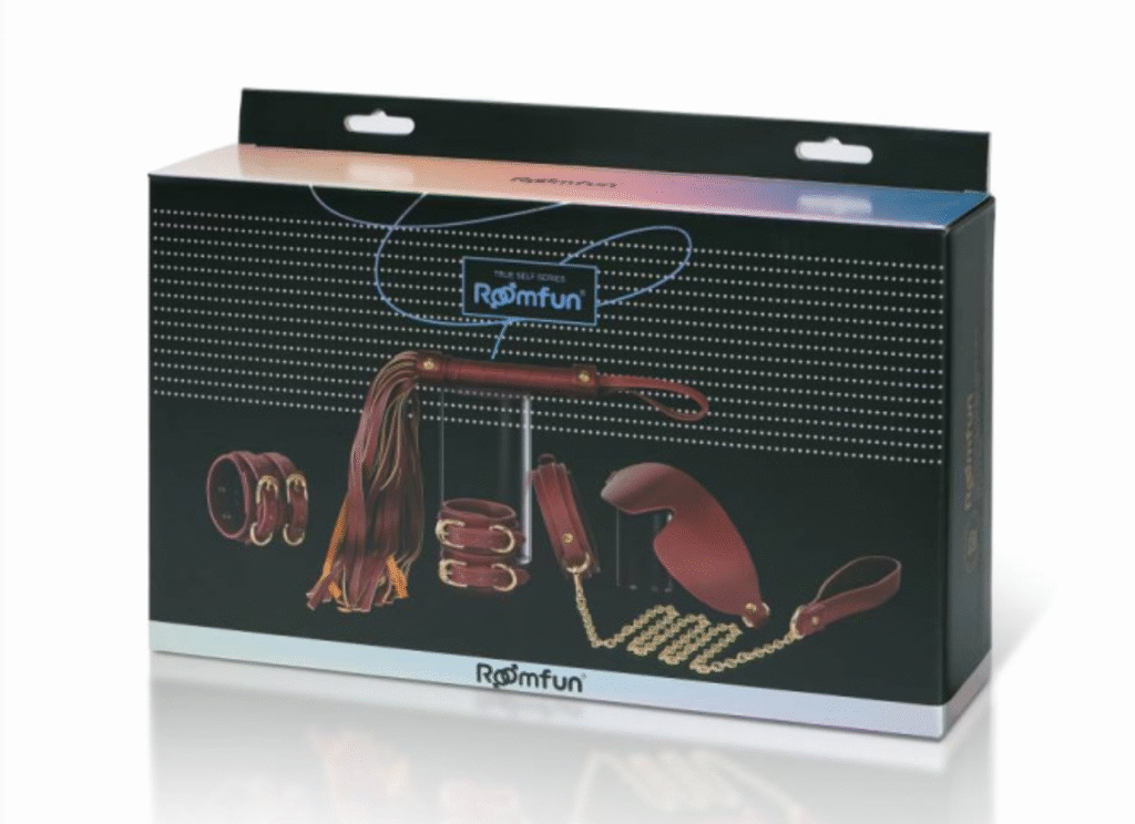 8 Pc Deluxe Bondage Play Kit Burgundy Gold