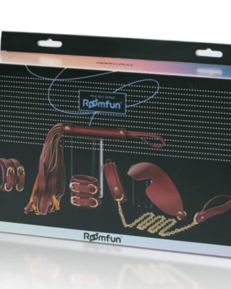 8 Pc Deluxe Bondage Play Kit Burgundy Gold