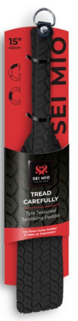 Sei Mio Tread Carefully Tyre Textured Spanking Paddle Large Black