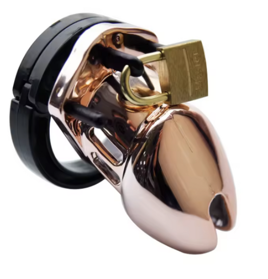 Cock Blocked 'Tom" Rose gold Small Chastity cage