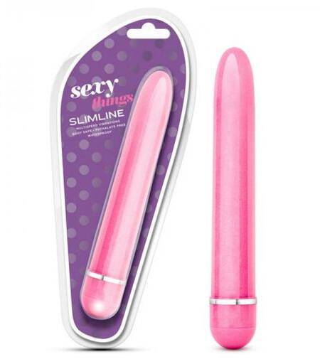 Blush Sexy Things Slimline Vibe - 7 Inch Adjustable Battery Powered Quiet Multi Speed