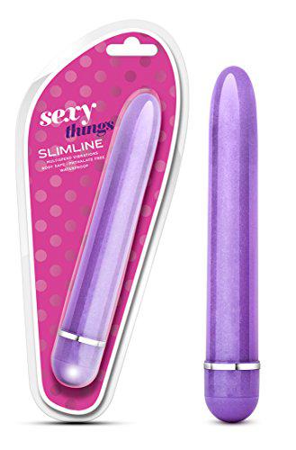 Blush Sexy Things Slimline Vibe - 7 Inch Adjustable Battery Powered Quiet Multi Speed