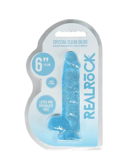 Realrock CC 6in dildo Wballs & Suction Blue
