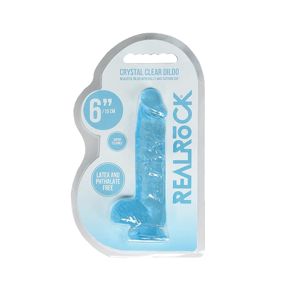 Realrock CC 6in dildo Wballs & Suction Blue